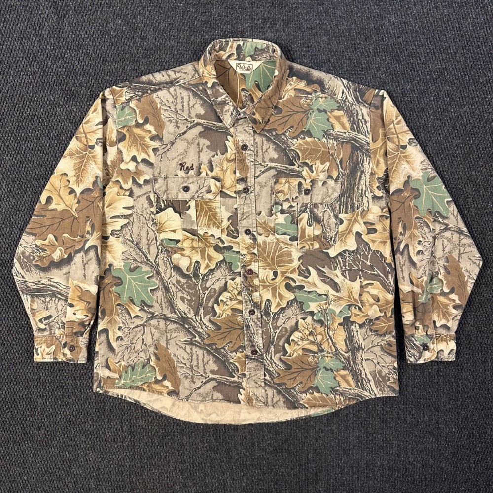 Walls Heavyweight Camo Hunting Shirt Mens 2XL Realtree Advantage Camo Workwear
